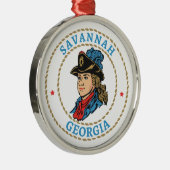 Savannah Georgia Koloniaal Metalen Ornament (Rechts)