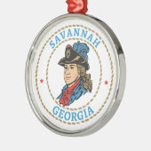 Savannah Georgia Koloniaal Metalen Ornament (Links)