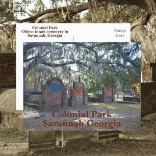 Savannah Georgia Koloniaal Park Fotografisch Briefkaart