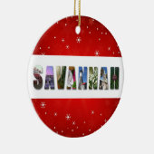 Savannah Georgia Reisfoto's met kerstmis Keramisch Ornament (Rechts)