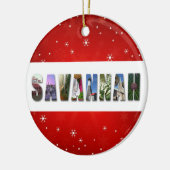 Savannah Georgia Reisfoto's met kerstmis Keramisch Ornament (Links)