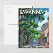 Savannah Georgia Reizen Briefkaart (Voorkant / Achterkant)
