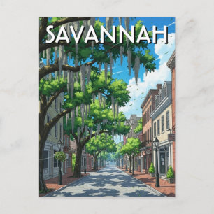 Savannah Georgia Reizen Briefkaart