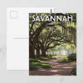 Savannah Georgia Reizen Briefkaart (Voorkant / Achterkant)