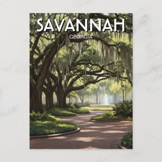 Savannah Georgia Reizen Briefkaart (Voorkant)