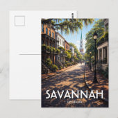 Savannah Georgia Reizen Briefkaart (Voorkant / Achterkant)