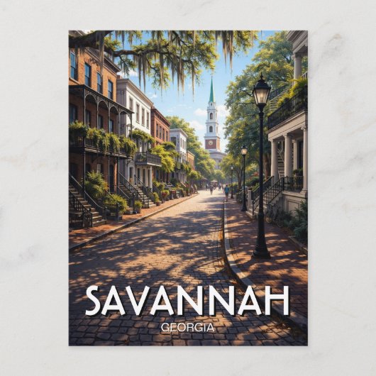 Savannah Georgia Reizen Briefkaart (Voorkant)