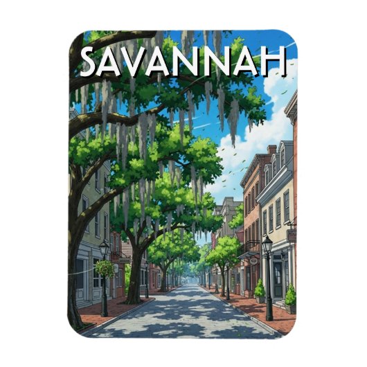 Savannah Georgia Reizen Magneet (Verticaal)