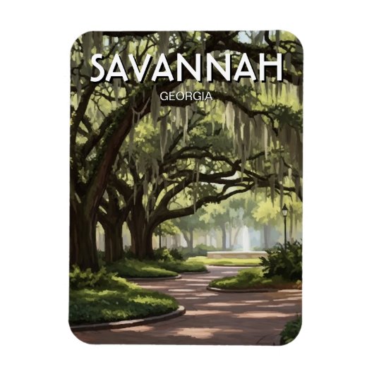 Savannah Georgia Reizen Magneet (Verticaal)