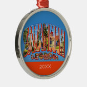 Savannah Georgia Retro Kerstkaart Ornament (Rechts)
