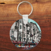 Savannah Georgia River Street art tekening Sleutelhanger (Voorkant)
