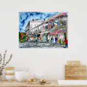 Savannah Georgia River Street cityscape art print (Keuken)