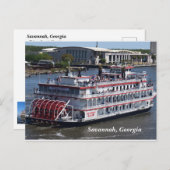 Savannah, Georgia Riverboat briefkaart (Voorkant / Achterkant)