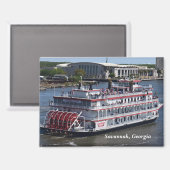 Savannah, Georgia Riverboat briefkaart Magneet (Voorkant / Achterkant)
