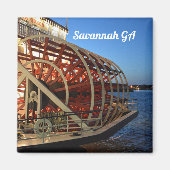 Savannah Georgia Riverboat Photographic Magneet (Voorkant)