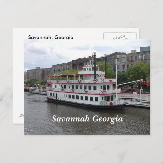 Savannah, Georgia riverfront Briefkaart (Voorkant / Achterkant)