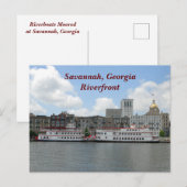 Savannah Georgia Riverfront Briefkaart (Voorkant / Achterkant)