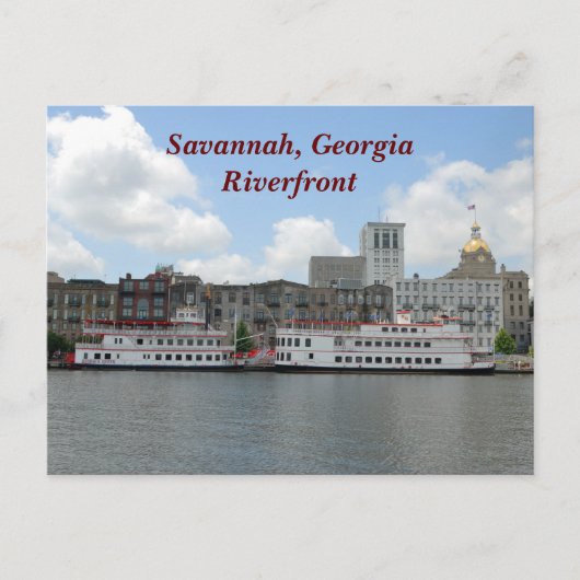 Savannah Georgia Riverfront Briefkaart (Voorkant)