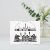 Savannah Georgia Silhouet Briefkaart (Staand voorkant)