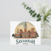 Savannah Georgia Silhouet Briefkaart (Staand voorkant)