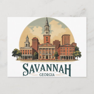 Savannah Georgia Silhouet Briefkaart