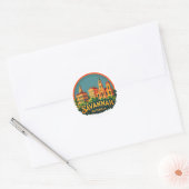 Savannah Georgia Silhouet Ronde Sticker (Envelop)