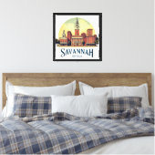 Savannah Georgia Silhouette Canvas Afdruk (Insitu (Slaapkamer))