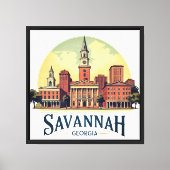 Savannah Georgia Silhouette Canvas Afdruk (Voorkant)