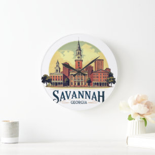 Savannah Georgia Silhouette Grote Klok