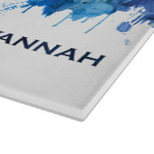 Savannah Georgia Skyline Blue Snijplank (Hoek)