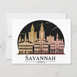 Savannah Georgia Skyline Briefkaart