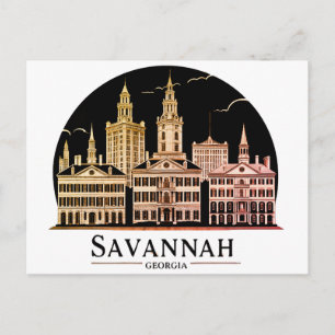 Savannah Georgia Skyline Briefkaart