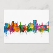 Savannah Georgia Skyline Briefkaart (Voorkant)