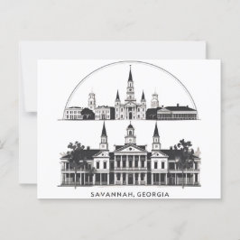 Savannah Georgia Skyline Briefkaart