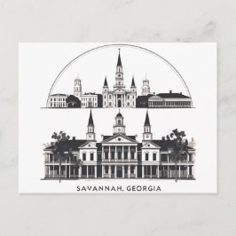 Savannah Georgia Skyline Briefkaart