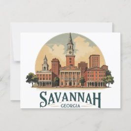 Savannah Georgia Skyline Briefkaart