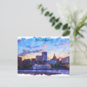 Savannah Georgia Skyline Riverfront Briefkaart (Staand voorkant)