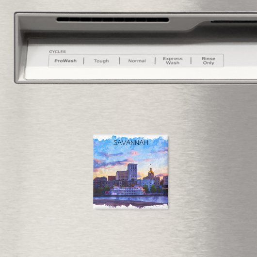 Savannah Georgia Skyline Riverfront Magneet (Insitu (Vaatwasser))