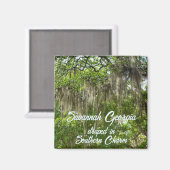 Savannah Georgia Spaans mos gedrapeerd Live Oaks Magneet (Voorkant / Achterkant)