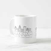 Savannah Georgia Stylized Skyline Coffee Mok (Voorkant links)