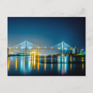 Savannah Georgia Town USA Waterfront Evening River Briefkaart