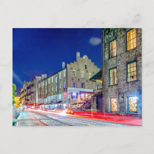 Savannah Georgia Town USA Waterfront Evening River Briefkaart (Voorkant)