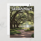 Savannah Georgia Travel Briefkaart (Voorkant / Achterkant)