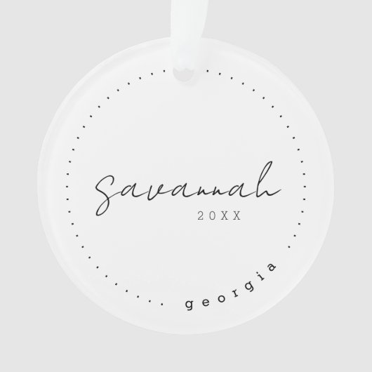 Savannah Georgia Travel United States Simple Ornament (voorkant)