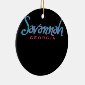 Savannah Georgia Typographic Souvenir Keramisch Ornament (Rechts)