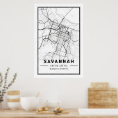 Savannah Georgia USA Travel City Map Poster (Keuken)