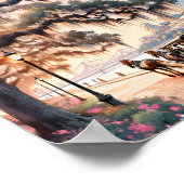 Savannah Georgia USA Travel Places waterverf Poster (Hoek)