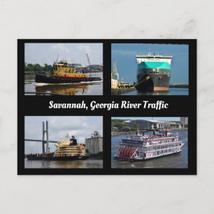 Savannah, Georgia vaarstrook Vakantie Briefkaart
