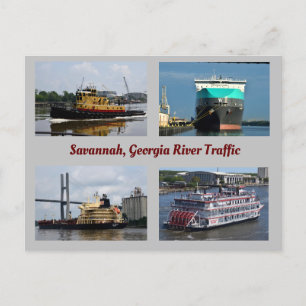 Savannah, Georgia vaarweg Feestdagenkaart