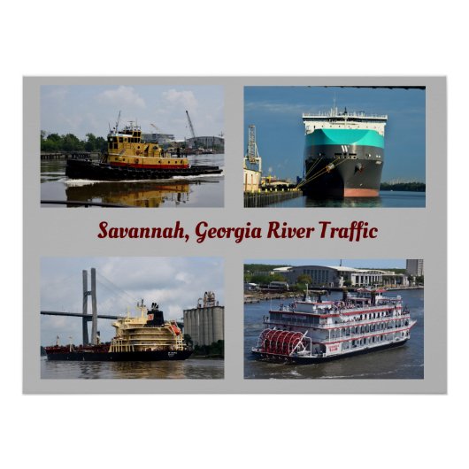Savannah, Georgia vaarweg Perfect Poster (Voorkant)
